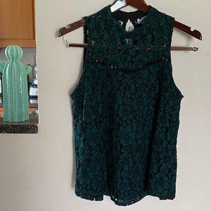 Emerald green flowered top by Carolina Belle